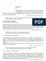 Exercícios para Revisão: Reformas Religiosas