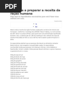 Aprenda A Preparar A Receita Da Ração Humana