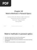 Chapter 18 Matrix Methods in Paraxial Optics