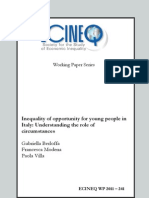 Working Paper Series: Inequality of Opportunity For Young People in Italy: Understanding The Role of Circumstances