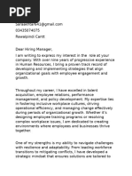 Cover Letter