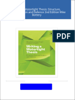 PDF Writing a Watertight Thesis: Structure, Demystification and Defence 2nd Edition Mike Bottery download