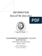 Information BULLETIN 2010-2011: Government Engineering College Barton Hill