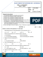 Pun Vidhya Ashram Sen Sec School Paper 24 Maths