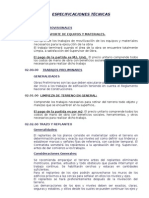 ESPECIFICACIONES TÉCNICAS de DUCHAS