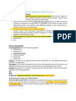 Summary of Afghanistan GDPA Guideline