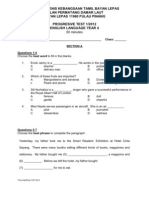 Sekolah Jenis Kebangsaan Tamil Bayan Lepas Jalan Permatang Damar Laut Bayan Lepas 11960 Pulau Pinang Progresive Test 1/2012 English Language Year 4