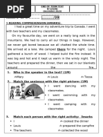 end of term test 1 SPECIAL NEEDS 8THFORM