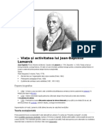 Viața Și Activitatea Lui Lamarck (Biologie)