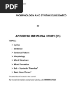 Morphology and Syntax