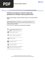 Selection Procedures in Sports Improving Predictions of Athletes Future Performance