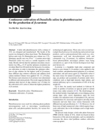 3 Continuous cultivation of Dunaliella salina in photobioreactor