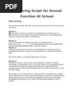 Anchoring Script for Annual Function at School