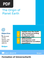 Earth Science SHS 2.1 the Origin of Planet Earth