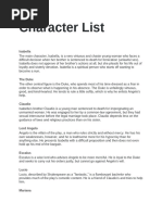 Character List