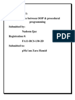 Difference Between OOP & Procedural Programming