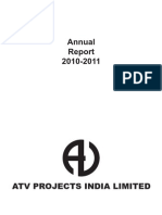 Annual 2010-2011: Atv Projects India Limited