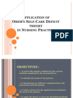 Application of Orems Theory To NSG Practice