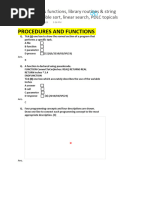 Procedu & funct, library handling, Bubble sort, linear search, PDLC topicals