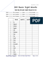 Dolch 220 Sight Words Booklet