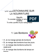 Un Questionnaire Sur La Nourriture