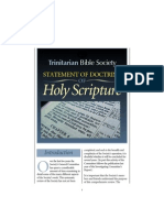 Trinitarian Bible Society Statement of Doctrine of Holy Scripture