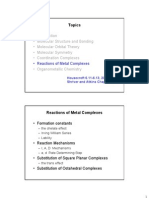 Reactions of Metal Complexes