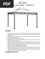 Sunjoy Grand Casual Gazebo Assembly and Instructions Manual