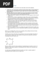 Fixed and Variable Cost