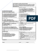 Neck Pain Disability Index Questionnaire