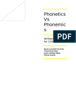 Phonetics Vs Phonemics Written Report