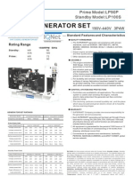 Diesel Generator Set: Prime Model:LP90P Standby Model:LP100S