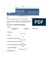 Part One - Entrant Information: Electronic Diversity Visa Entry Form