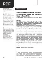 Barriers and Facilitators to Exercise Participation in People with Hip and or Knee Osteoarthritis- Synthesis of the Literature Using Behavior Change Theory