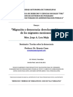 "Migracion y Democracia: Derechos Políticos de Los Migrantes Mexicanos".