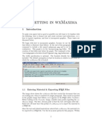 Typesetting in Wxmaxima: 1.1 Entering Material & Exporting L Tex Files