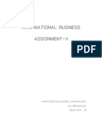 International Business Assignment-Ii: C C C C C C C C C C C