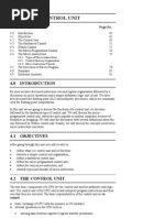 Unit 4 The Control Unit: Structure No