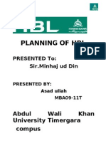 Planning of HBL