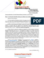 Lettre de Du Président Du Collectif Convergence Pour L'emergence Du Congo A M. Elio Di Rupo