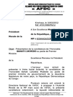 Présentation de La Candidature de L'honorable BAHATI LUKWEBO Au Poste de Premier Ministre