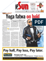 TheSun 2008-11-25 Page01 Yoga Fatwa On Hold