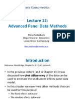 Advanced Panel Data Methods: Basic Econometrics