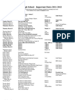 MHS Calendar of Important Dates Updated March 6, 2012