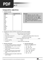 Worksheet 7: Comparative Adjectives