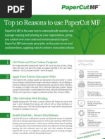 PaperCutMF Top 10 Reasons