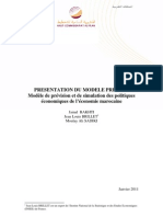 Présentation Du Modèle PRESIMO: Modèle de Prévision Et de Simulation Des Politiques Économiques de L'économie Marocaine