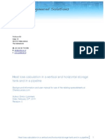 Heat Loss Calculation in A Vertical, Horizontal Tank and A Pipleline