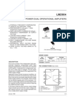 Low Power Dual Operational Amplifiers: Order Codes