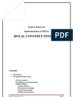 Royal Construction LTD.: Project Report On Implementation of ERP in